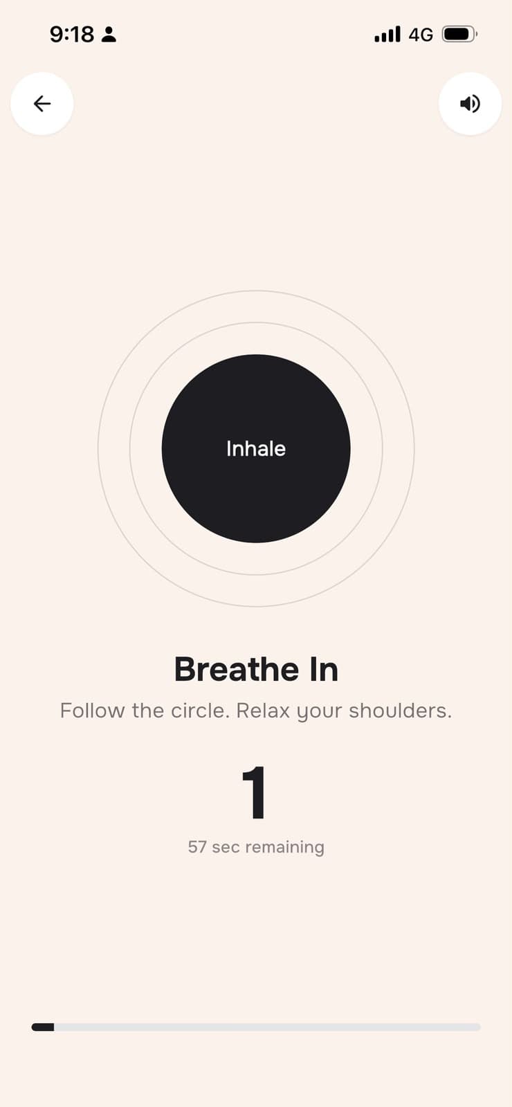 AngerEase guided breathing screen
