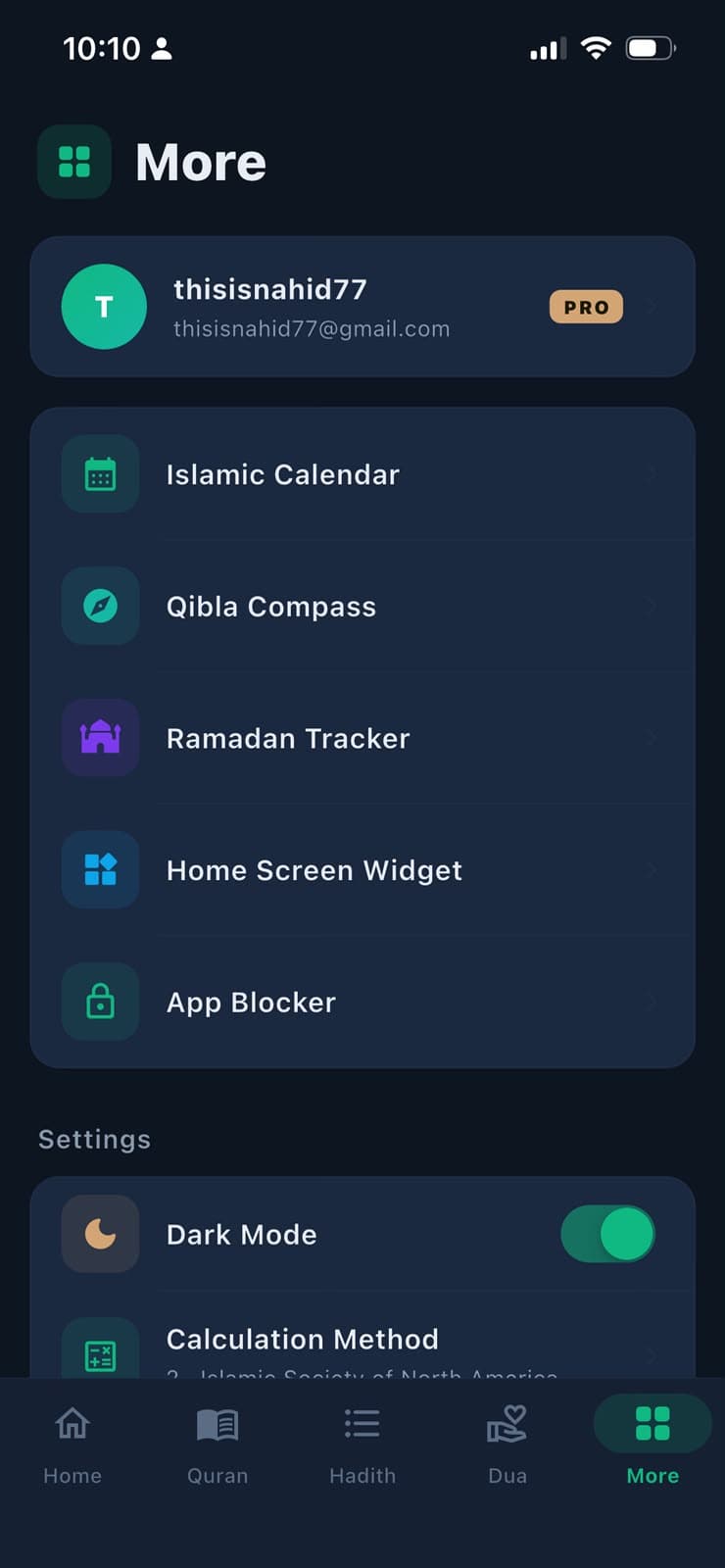 Prayer Lock more screen